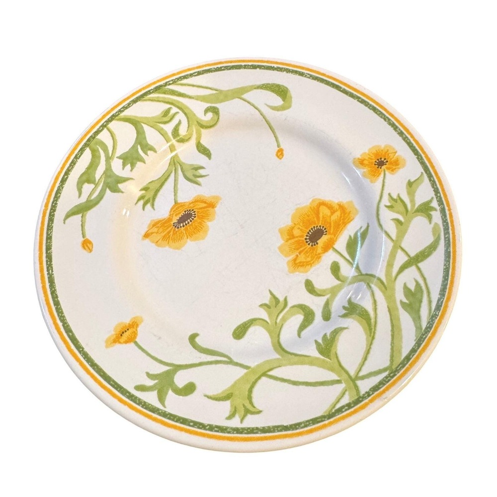Franciscan Earthenware Golden Poppy Yellow Floral Plate‎ California  USA (3) 8"